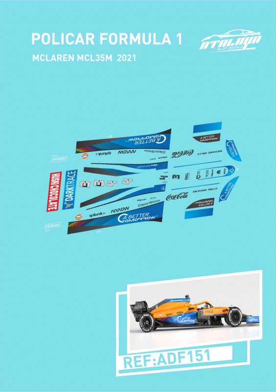 ADF151 ATALAYA DECALS POLICAR F1 MCLAREN MCL35M 2021