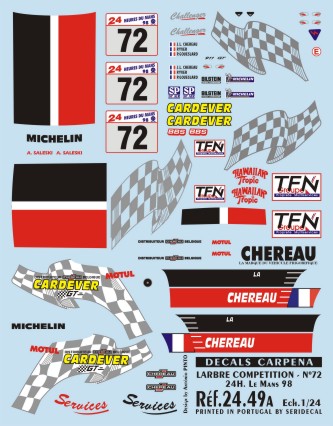 CRP-2449 Decals 1/24 Porsche 911 GT2 #72 'Chereau'