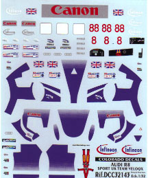 CRP-C32143 Decals 1/32 Audi R8 Team Veloqx