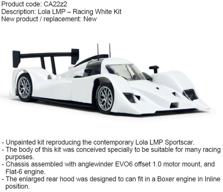 42-SICA22z2 Slot.It Lola B09-60 white kit, inline option