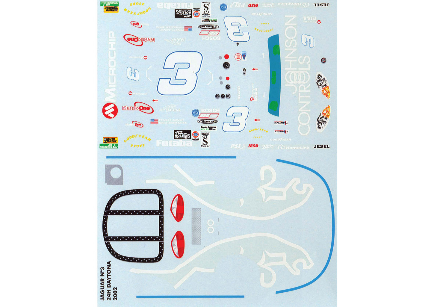 TOP-1035 Decal 1/32 Jaguar XKR Daytona 2002