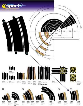 C8235 Radius 4 outer curve 22.5  (2 pieces)