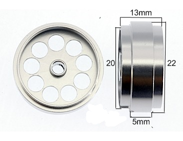 SC-4050F Hubless Aluminum Wheel (2) 22x13mm, for 3mm axles