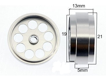 SC-4056F Hubless Aluminum Wheel (2) 21x13mm, for 3mm axles