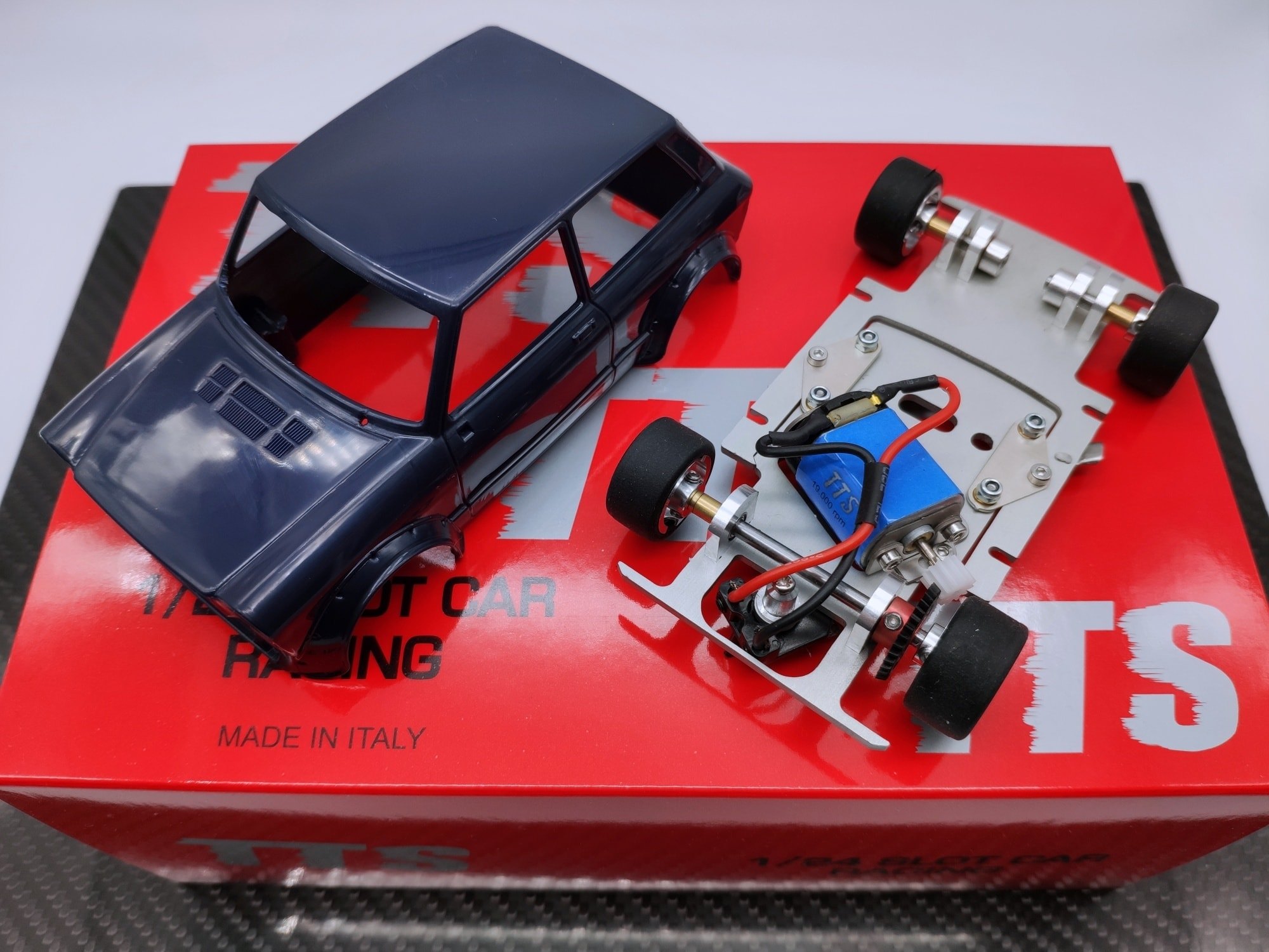 TTSK036 TTS Autobianchi A112 Abarth Blue Kit Complete Chassis