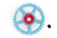 SC-1146 Nylon Spur Gear 36t. diam 18.5mm, 3/32 axle, blue.